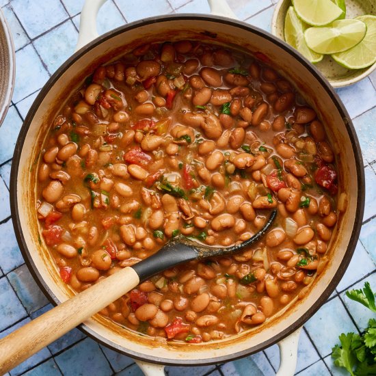 Vegan Charro Beans - Recipe photo by thebiteshot