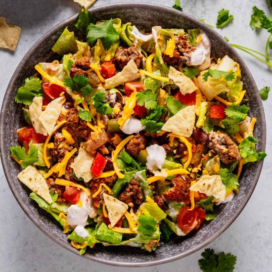 Ground Beef Taco Salad - Recipe photo by HeavenlyHomeCooking