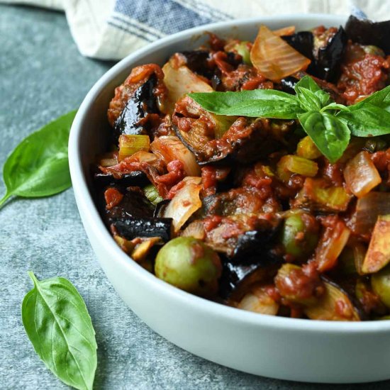 Sicilian Eggplant Caponata - Recipe photo by brunchandbatter