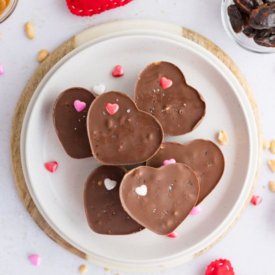Date Bark Hearts - Recipe photo by The Sprinkled Cakery