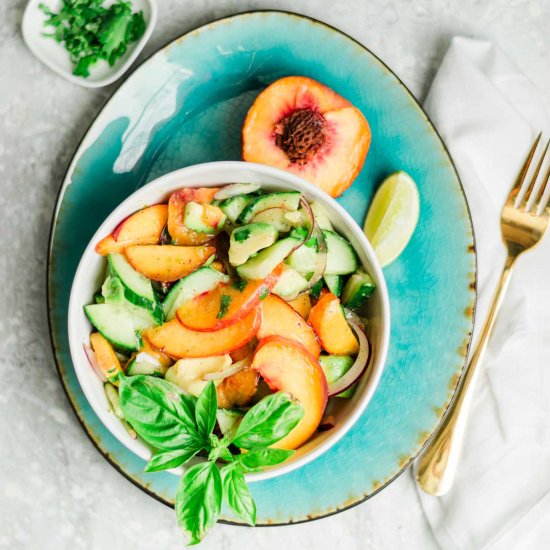 Fresh Peach Avocado Salad - Recipe photo by A Latin Flair
