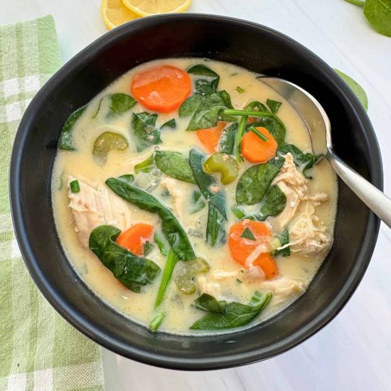 Greek Lemon Orzo Chicken Soup (GF) - Recipe photo by asweetthyme