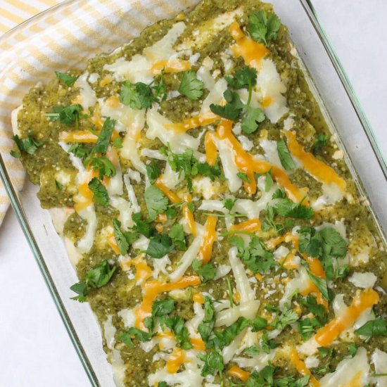 Healthy Green Chicken Enchiladas - Recipe photo by thecandidcooks