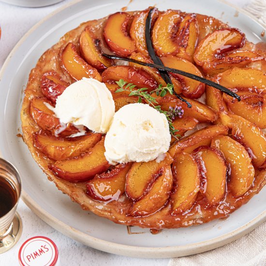 Pimm's and Peach Tarte Tatin - Recipe photo by spicyicecream
