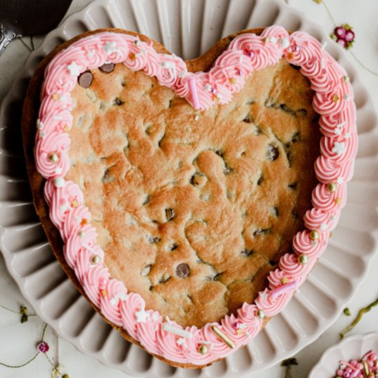 Chocolate Chip Cookie Heart Cake - Recipe photo by LivingtheGourmet