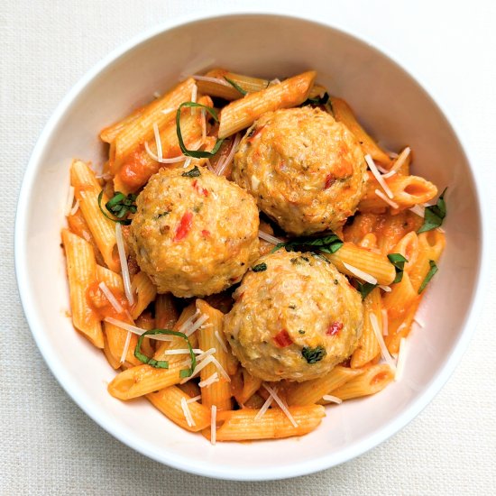 Calabrian Chicken Meatballs - Recipe photo by Flavorful Eats