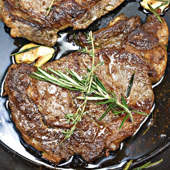 Keto Garlic Herb Ribeye Steak - Recipe photo by Stylish Cravings