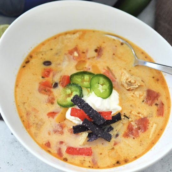 Low-Carb Chick-Fil-A Tortilla Soup - Recipe photo by Stylish Cravings