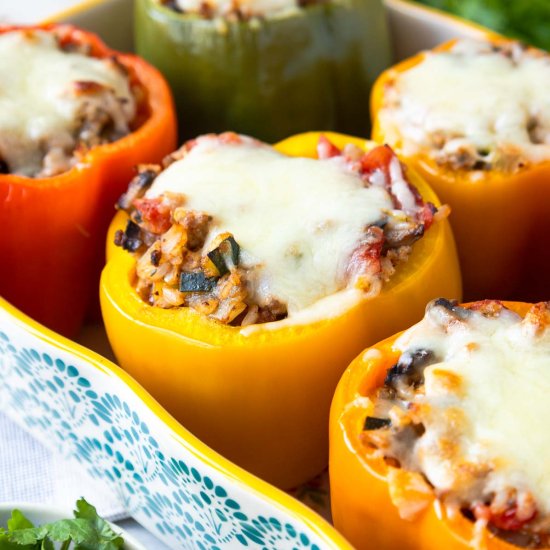 Ground Turkey Stuffed Peppers - Recipe photo by bykelseysmith