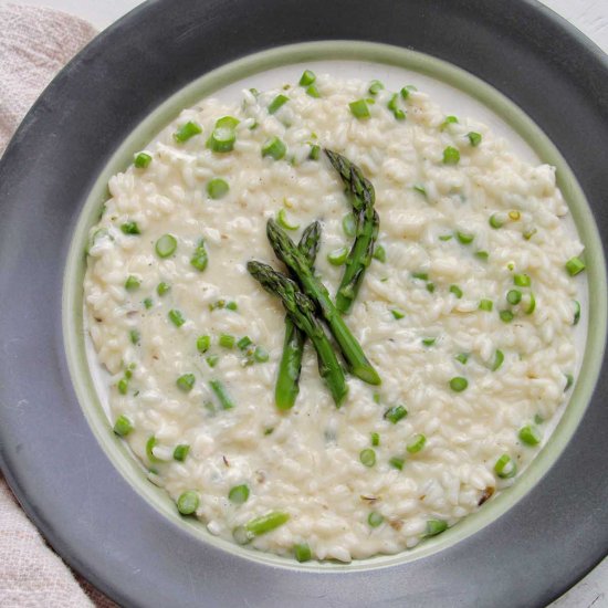 Asparagus Goat Cheese Risotto - Recipe photo by homebodyeats