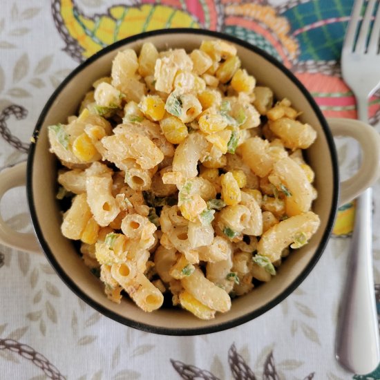 Pasta Salad with Corn and Jalapeño - Recipe photo by Maca Meillon