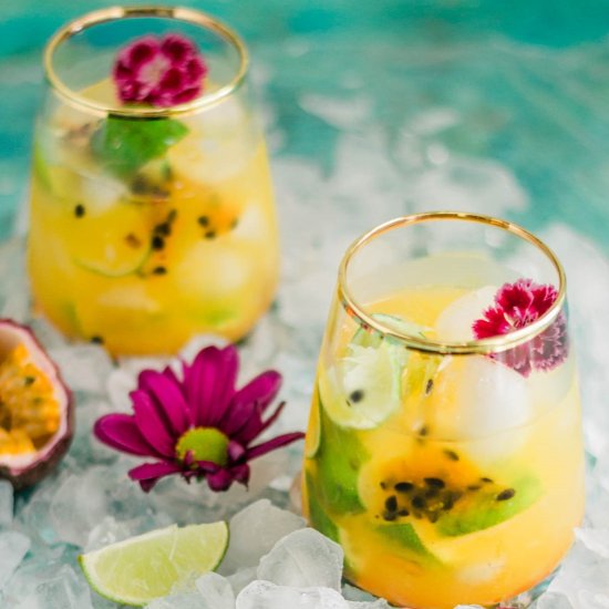 Passion Fruit Caipirinha Cocktail - Recipe photo by A Latin Flair