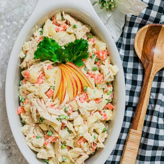 Venezuelan Chicken Potato Salad - Recipe photo by A Latin Flair