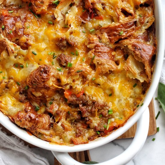 Sausage Croissant Breakfast Casserole - Recipe photo by Ereese