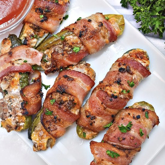 Bacon Cheeseburger Pickle Poppers - Recipe photo by Stylish Cravings