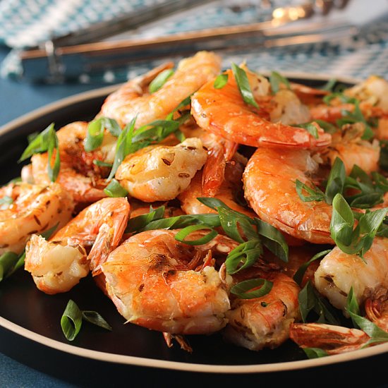 Shrimp with Garlic, Cumin & Ginger - Recipe photo by Food Gal