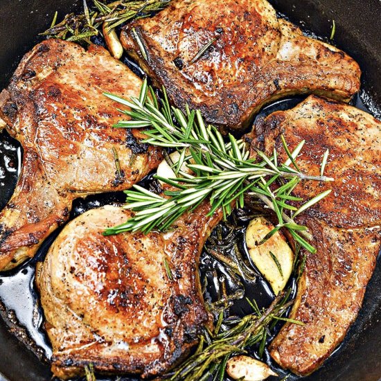 Garlic Rosemary Pork Chops - Recipe photo by Stylish Cravings