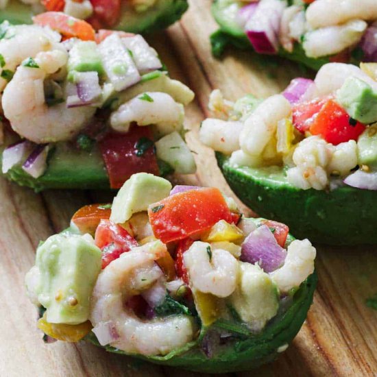 Easy Shrimp Salad Stuffed Avocados - Recipe photo by ImmigrantsTable