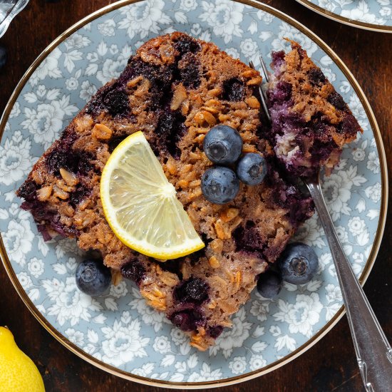 Lemon Blueberry Baked Oatmeal - Recipe photo by thehealthfulideas