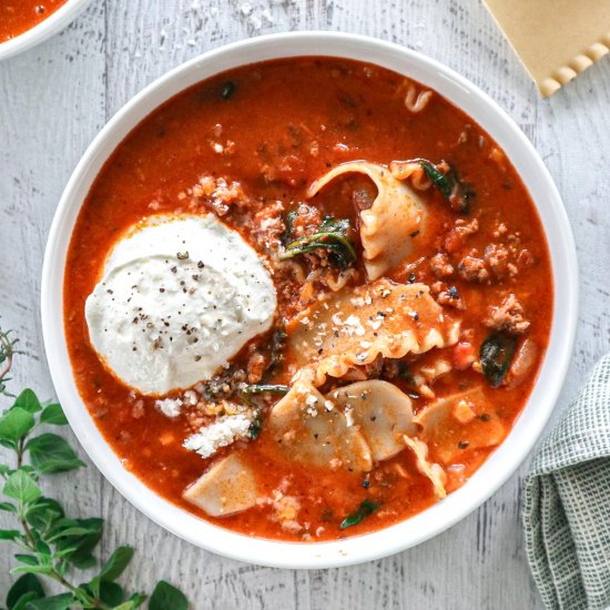 One Pot Lasagna Soup - Recipe photo by simpleandfraiche