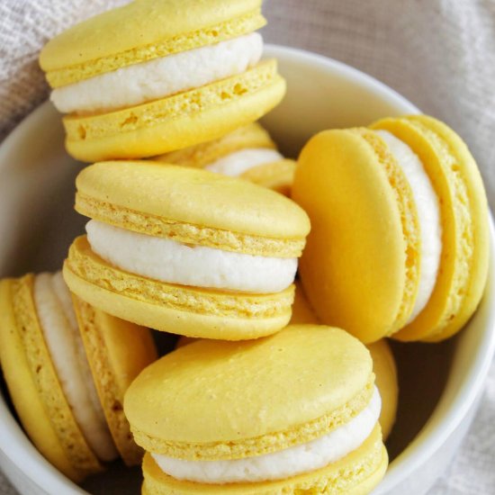 Lemon Buttercream Macarons - Recipe photo by homebodyeats