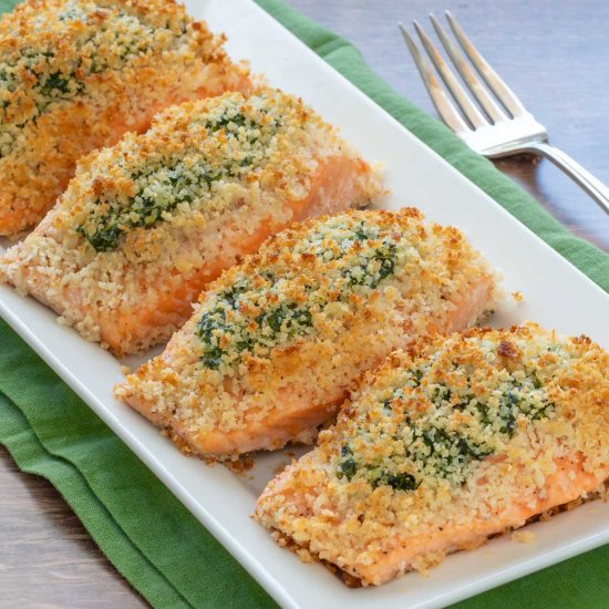 Easy Spinach Stuffed Salmon - Recipe photo by seasonedkitchen