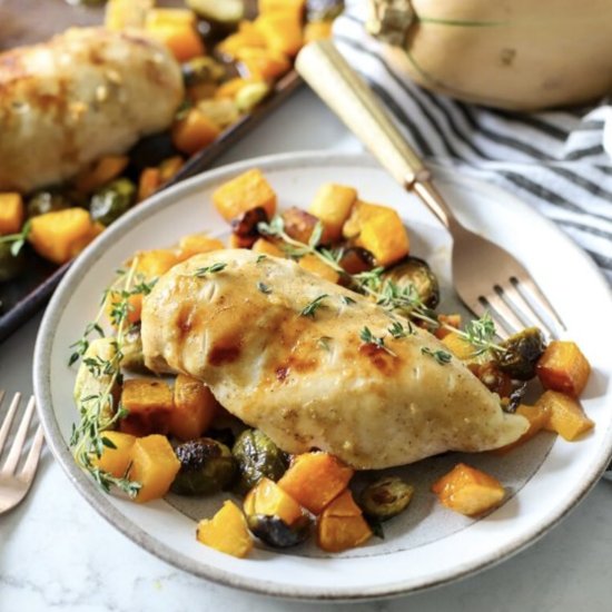 Easy Sheet Pan Chicken and Butternut Squas - Recipe photo by SuburbanSimplicity
