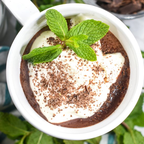 Peppermint Hot Chocolate - Recipe photo by bastecutfold