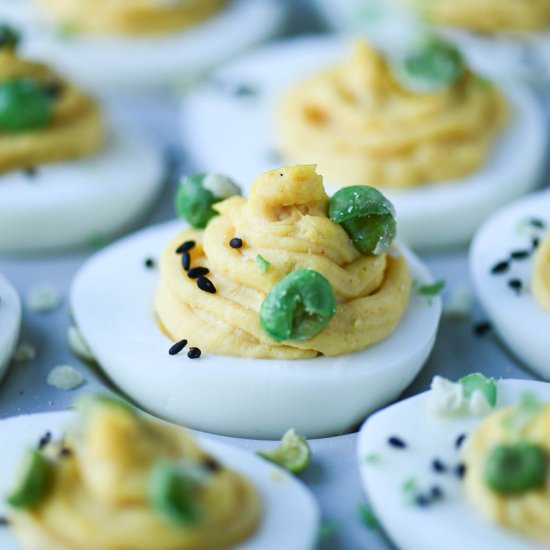 Miso Deviled Eggs - Recipe photo by brunchandbatter