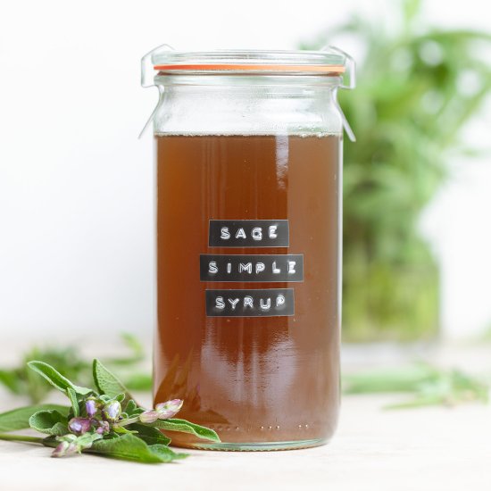 Sage Simple Syrup - Recipe photo by thehealthfulideas