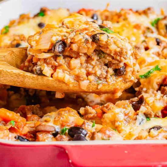 Mexican Ground Beef Casserole - Recipe photo by Running to the Kitchen