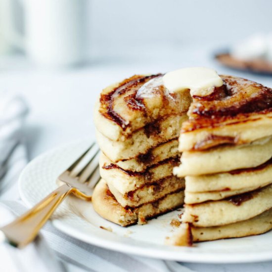 Cinnamon Swirl Pancakes - Recipe photo by The Cookin Chicks