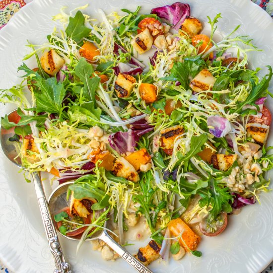 winter salad halloumi croutons - Recipe photo by a zest for life