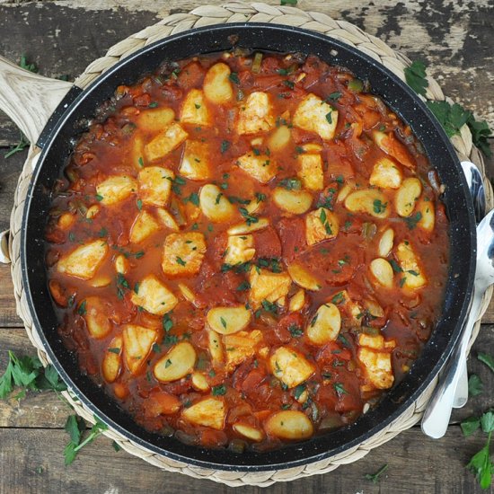 Spanish Fish and Butter Bean Stew - Recipe photo by Spain on a Fork