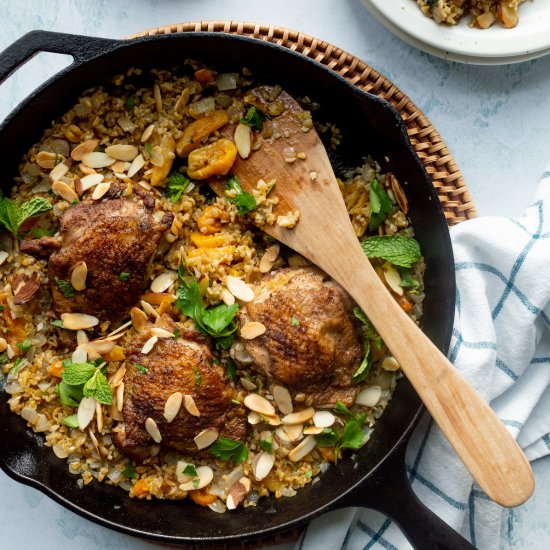 Lebanese Freekeh with Chicken - Recipe photo by LittleBlackSkillet