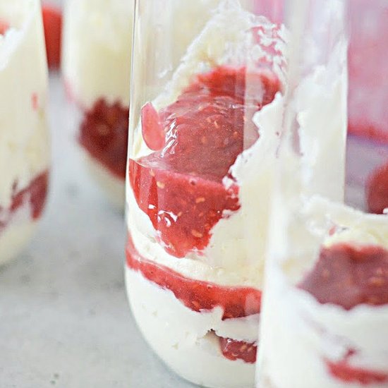 Cheesecake Fluff With Raspberry - Recipe photo by We Want To Eat