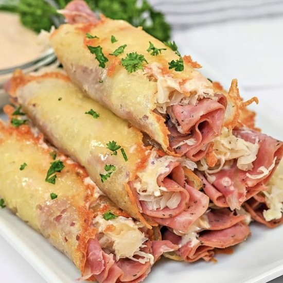 Keto Reuben Roll-Ups - Recipe photo by We Want To Eat