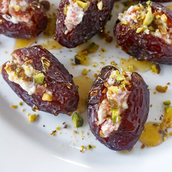 Goat Cheese and Salami Stuffed Date - Recipe photo by thegalleygourmet