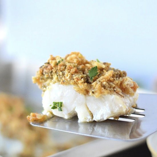 Crispy Buttery Parmesan Crusted Cod - Recipe photo by We Want To Eat