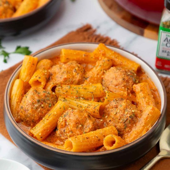 Rigatoni Meatball Soup - Recipe photo by getonmyplate