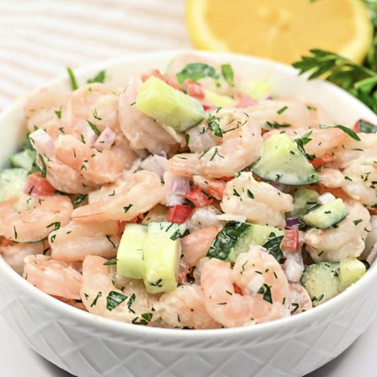 Creamy Shrimp and Cucumber Salad - Recipe photo by We Want To Eat