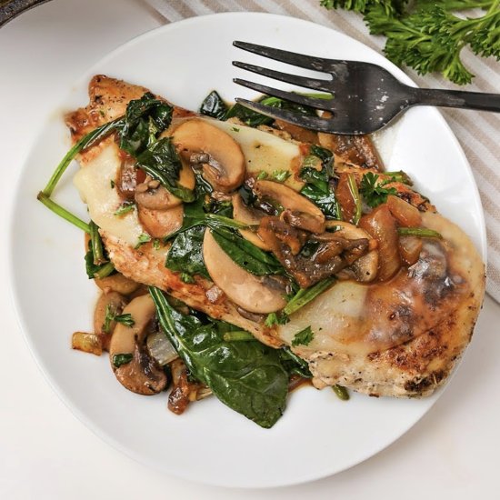 Mushroom Spinach & Cheese Chicken - Recipe photo by We Want To Eat