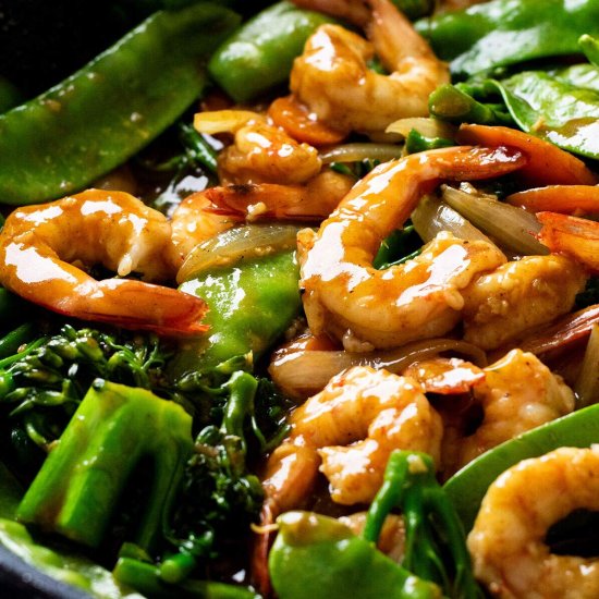 Chinese Curry Prawns Stir Fry - Recipe photo by EatAndThriveKitchen