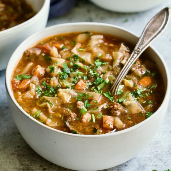 Beef Cabbage Soup - Recipe photo by fromachefskitchen