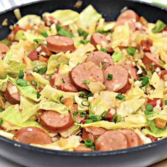 Keto Cabbage Jambalaya Skillet - Recipe photo by We Want To Eat