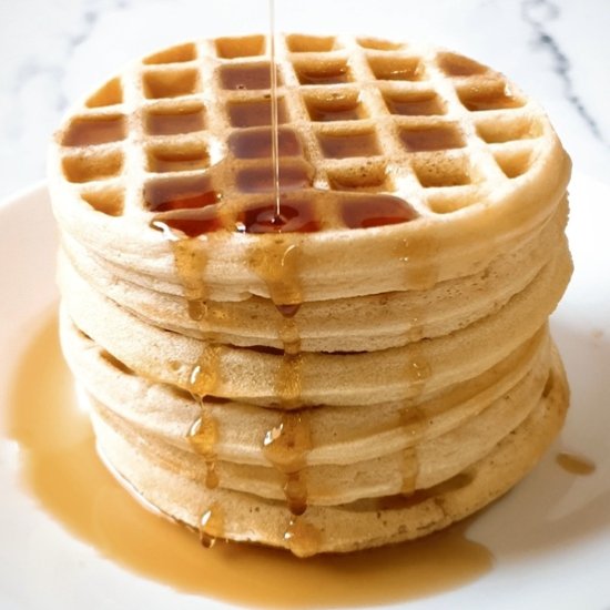 The BEST Waffle Recipe without Milk - Recipe photo by TheButteryFairytale