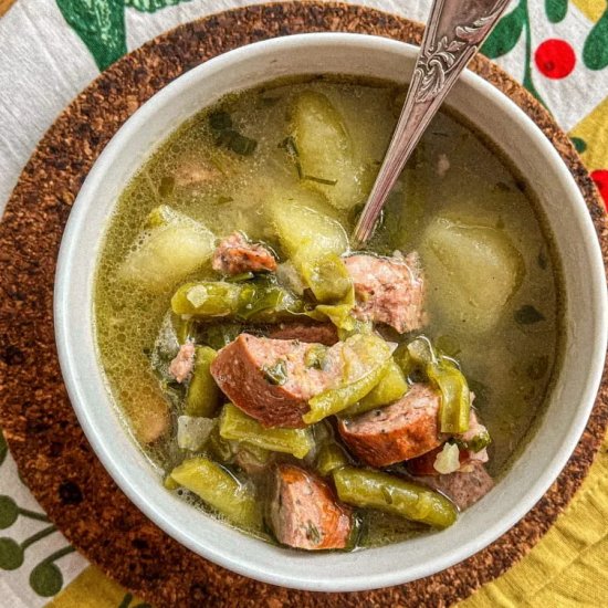 Green Beans and Sausage Soup - Recipe photo by theeuropeandish