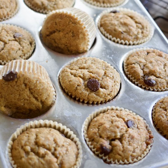 Vegan Whole Wheat Banana Muffins - Recipe photo by lanebakery