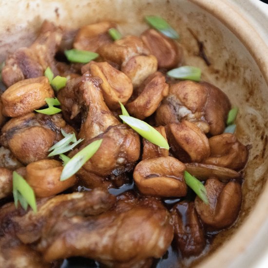 Braised chicken with Abalone - Recipe photo by foodmakesmehappy