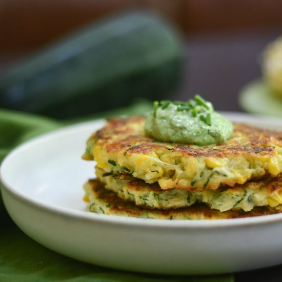 Healthy Zucchini Corn Fritters - Recipe photo by Feed Your Soul Too